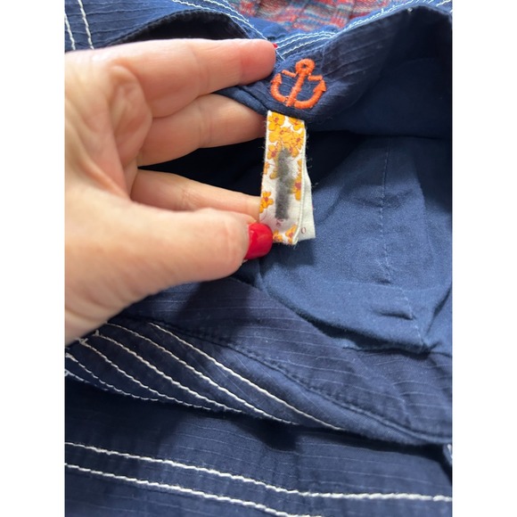 Anthropologie Maeve Dress Size 10 Blue Nautical Sleeveless Fit Flare Pockets - Picture 5 of 12